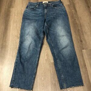 Everlane The Curvy Cheeky Jean Womens 28 Ankle Frayed Hem Straight Medium Wash